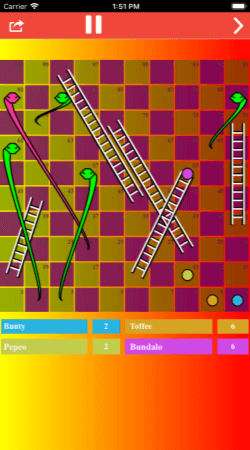 Play snakes and ladders game